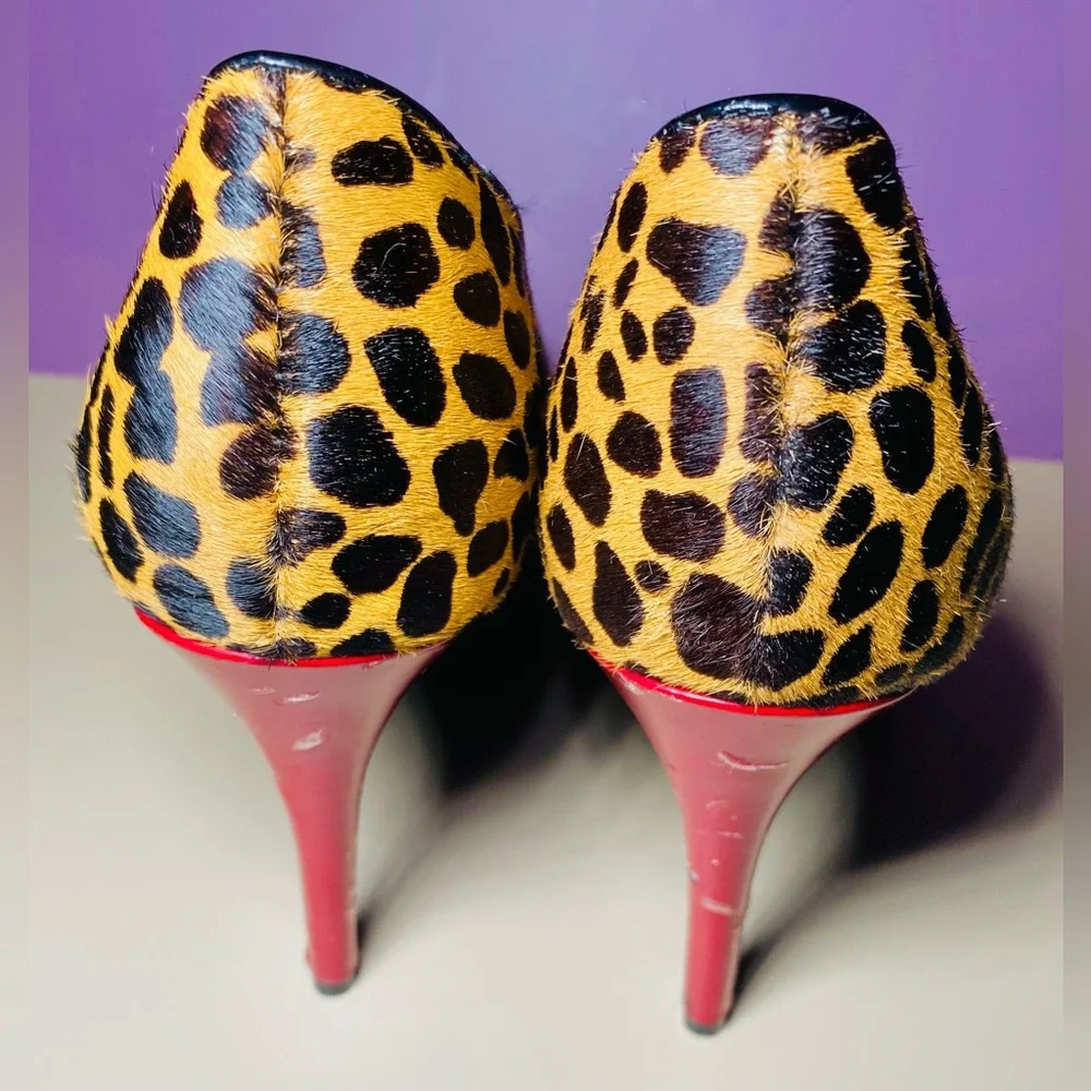 Nine West Glamrgirlo Leopard Print Red And Black High Heel Size‎ 7